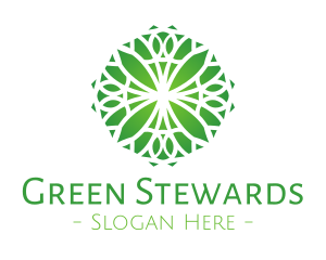 Green Gradient Flower logo design