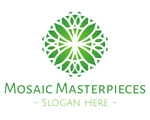 Green Gradient Flower logo design