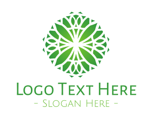 Circular - Green Gradient Flower logo design
