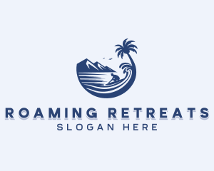 Surfing Beach Travel logo design