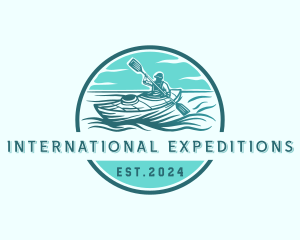 Ocean Kayaking Adventure logo design