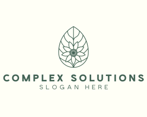 Green Monoline Flower Leaf logo design