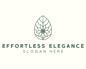 Green Monoline Flower Leaf logo design