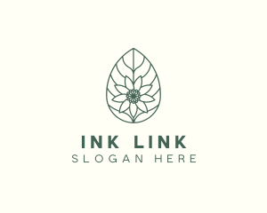 Green Monoline Flower Leaf logo design