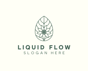 Green Monoline Flower Leaf logo design