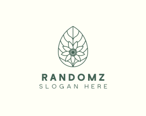 Green Monoline Flower Leaf logo design