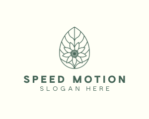 Green Monoline Flower Leaf logo design