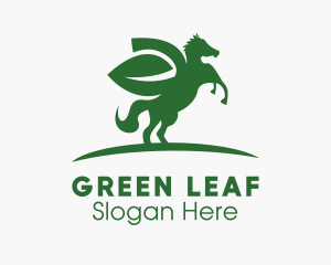 Pegasus Leaf Wings logo design