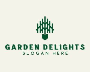 Shovel Gardening Lawn logo design