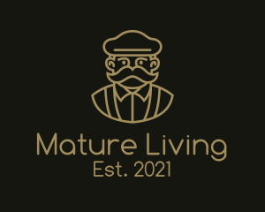 Monoline Train Conductor logo design