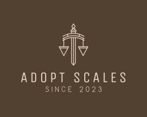 Law Firm Scale Sword logo design