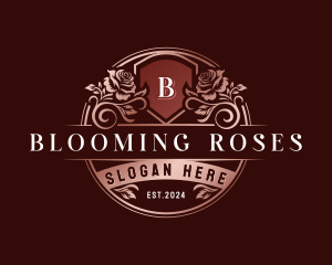 Elegant Rose Shield logo design