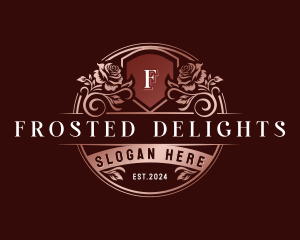 Elegant Rose Shield logo design