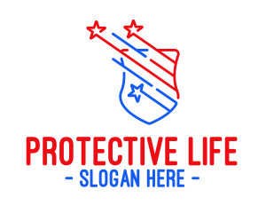 Patriotic Shield Protection  logo design