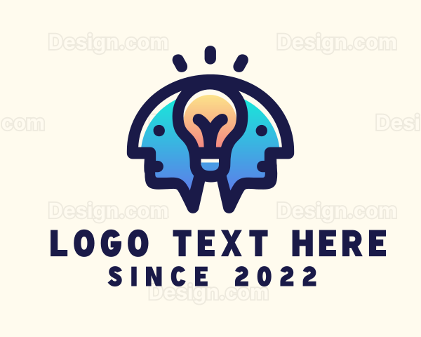 Genius Human Light Bulb Logo