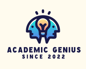 Genius Human Light Bulb logo design