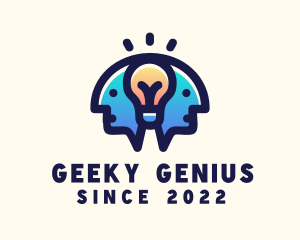 Genius Human Light Bulb logo design