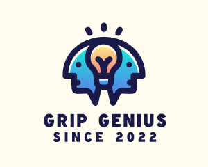 Genius Human Light Bulb logo design