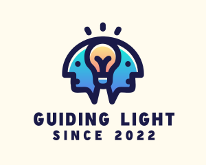 Genius Human Light Bulb logo design