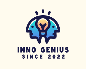 Genius Human Light Bulb logo design