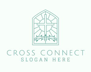 Cross Thorns Stained Glass logo