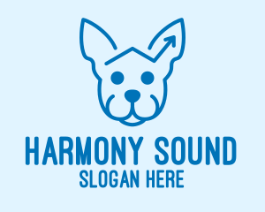 Blue Dog Monoline Arrow Logo