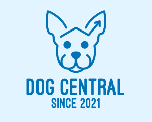 Blue Dog Monoline Arrow logo design