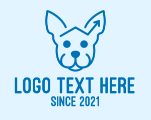 Minimalist - Blue Dog Monoline Arrow logo design