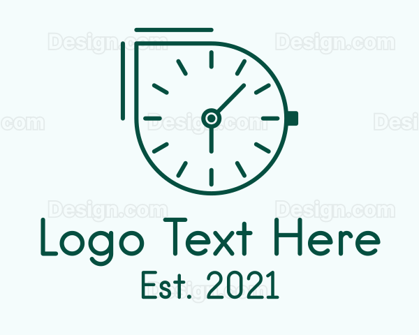 Green Outline Clock Logo