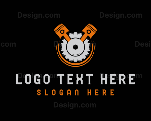 Automotive Piston Gear Mechanic Logo