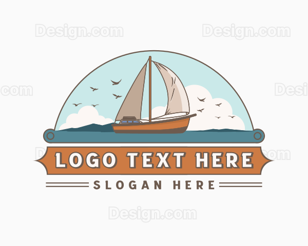 Sailboat Yacht Transportation Logo