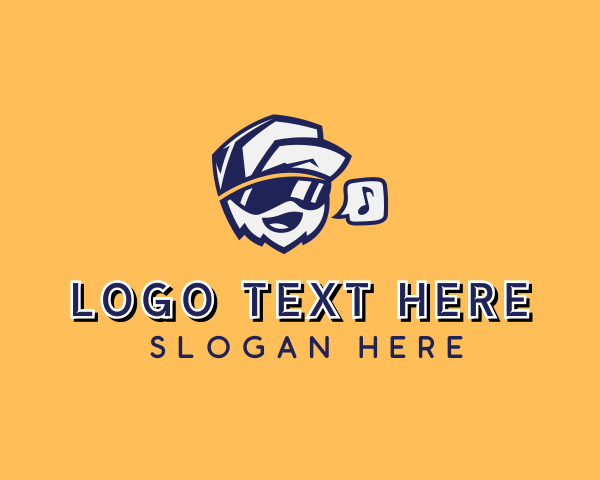 Rapper Sunglasses Cartoon logo