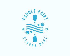 Kayak Paddle Wave logo design