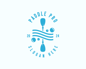 Kayak Paddle Wave logo design