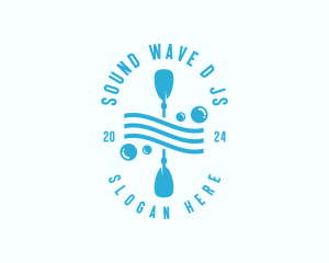 Kayak Paddle Wave logo design