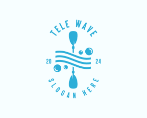 Kayak Paddle Wave logo design