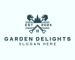 Landscaping Gardening Shovel logo design