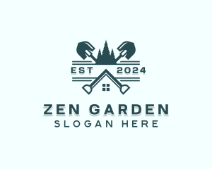 Landscaping Gardening Shovel logo design