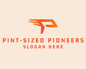 Modern Speed Wings Letter P logo design