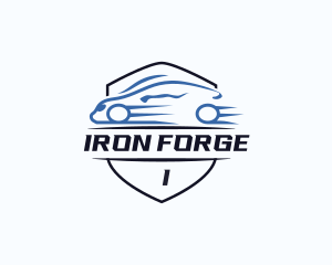 Fast Sports Car Shield logo design