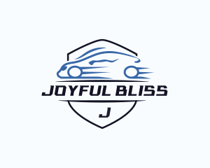 Fast Sports Car Shield logo design