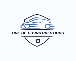 Fast Sports Car Shield logo design