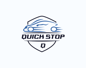 Fast Sports Car Shield logo design