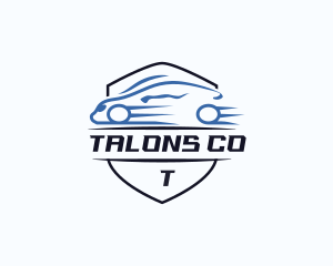 Fast Sports Car Shield logo design