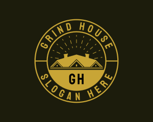 Real Estate House Badge logo design