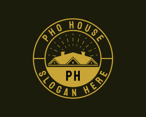 Real Estate House Badge logo design