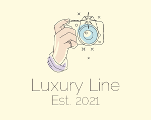 Pastel Camera Line Art  logo design