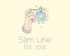 Pastel Camera Line Art  logo design