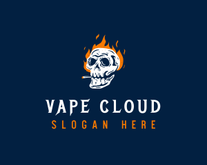 Skull Smoking Fire logo design