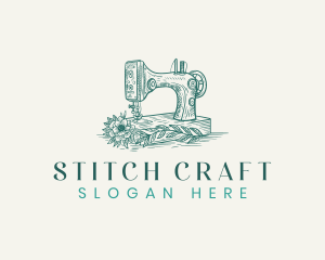 Sewing Machine Seamstress logo design